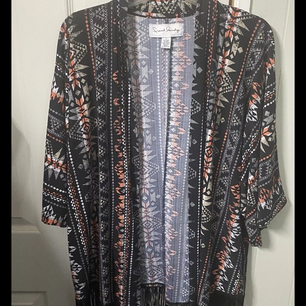 French Laundry Open Front Kimono Cardigan Fringe~Pics are the description~Any ??